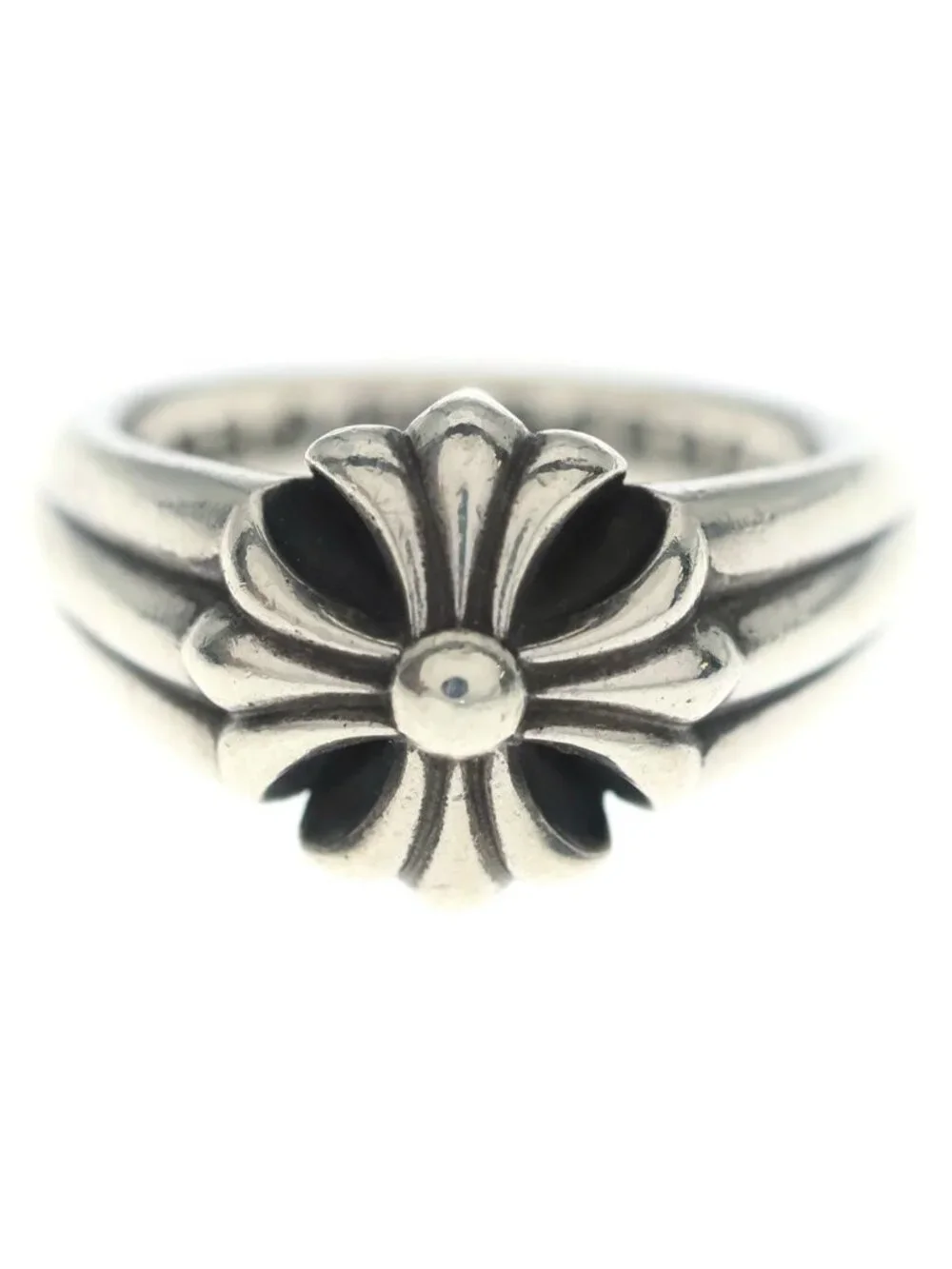 Chrome Hearts Cutout CH Pls Sml Small Plus Ring Silver